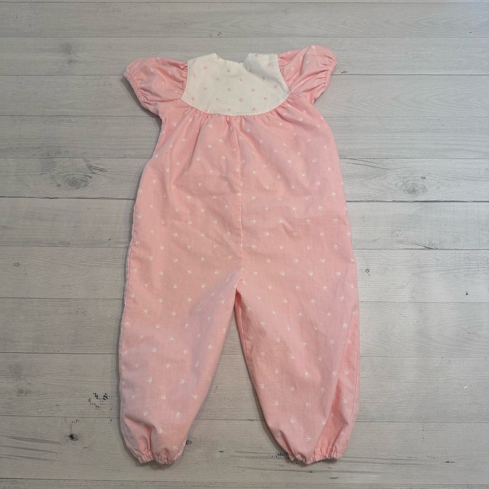 Mothercare baby girl vintage romper pink and white‎ 80cm